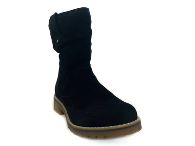 Eric Michael Women's Texas Waterproof Suede Lug Sole Boot In Black Suede In Black