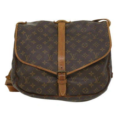 Pre-owned Louis Vuitton Monogram Canvas Samur 35 Bag In Brown