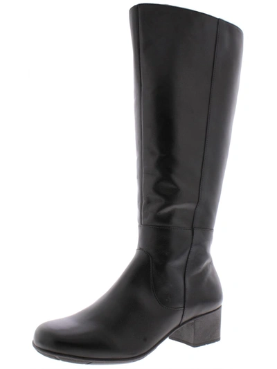 Shop Elites By Walking Cradles Mix Womens Extra Wide Shaft Leather Knee-high Boots In Black