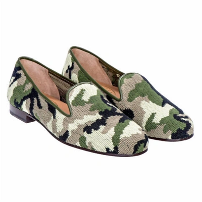 Shop Stubbs & Wootton Women's Needlepoint Camouflage Loafer In Green