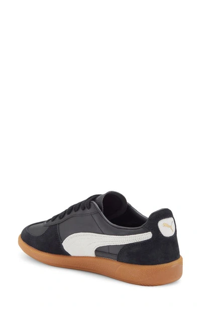 Puma Palermo Leather Sneaker In  Black-feather Gray-gum