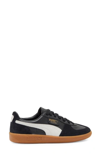 Puma Palermo Leather Sneaker In  Black-feather Gray-gum