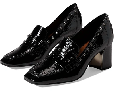Shop Donald Pliner Women's Cormac Heel Loafer In Black Patent