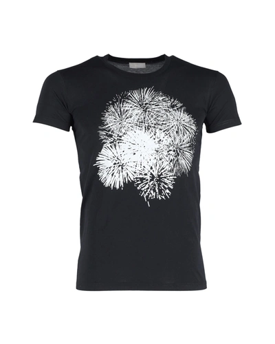 Shop Dior Firework Graphic T-shirt In Black Cotton