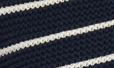 Shop Alex Mill Nico Chunky Stripe Cotton Cardigan In Navy/ivory