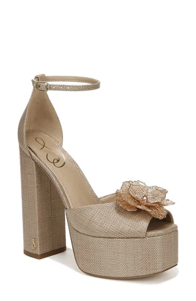 Shop Sam Edelman Kori Flora Ankle Strap Platform Sandal In Blush