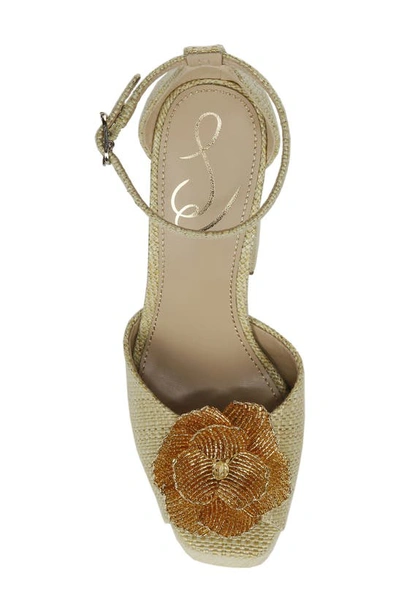 Shop Sam Edelman Kori Flora Ankle Strap Platform Sandal In Pistachio