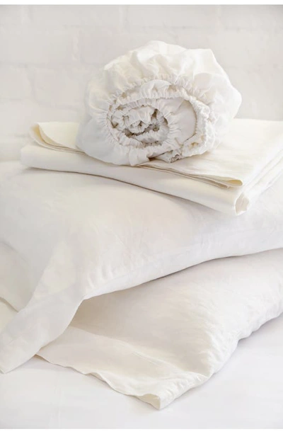 Pom Pom At Home Parker Linen Sheet Set In Cream