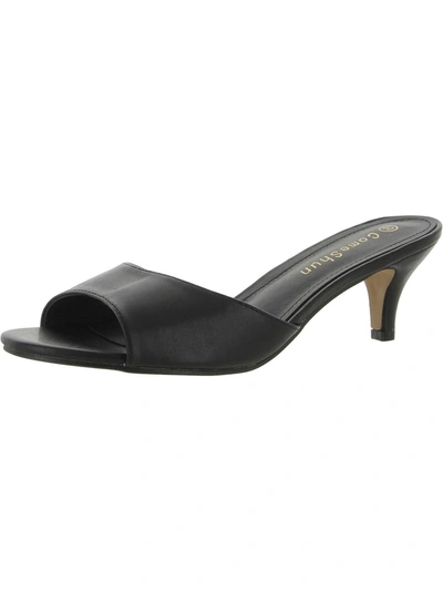 Shop Comeshun Womens Padded Insole Slide Heels In Black