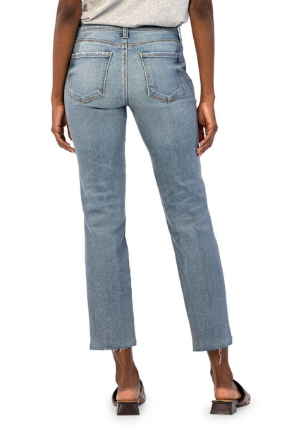 Shop Kut From The Kloth Reese Step Hem Ankle Slim Straight Leg Jeans In Operated