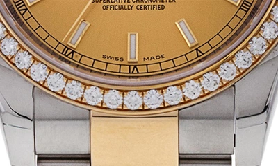 Shop Watchfinder & Co. Rolex  Oyster Perpetual Datejust Diamond Bracelet Watch, 36mm In Champagne