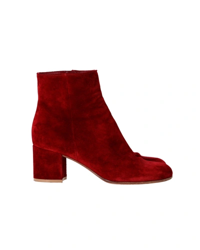 Shop Gianvito Rossi Ankle Boots In Red Suede