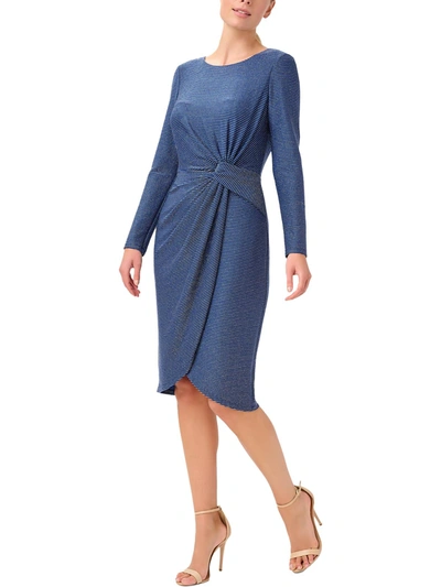 Shop Adrianna Papell Plus Womens Faux Wrap Maxi Cocktail And Party Dress In Blue