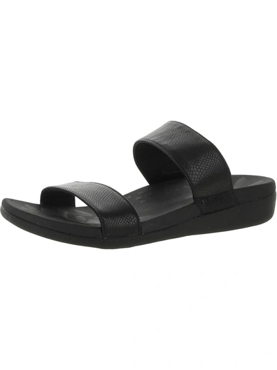 Shop Megnya Womens Faux Leather Slip-on Slide Sandals In Black
