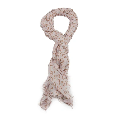Pre-owned Louis Vuitton Leopard Print Scarf In Pink