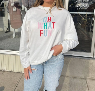 Shop Mary Square Oh What Fun Sweatshirt In White
