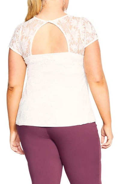 Shop City Chic Nevaeh Lace Top In Ivory