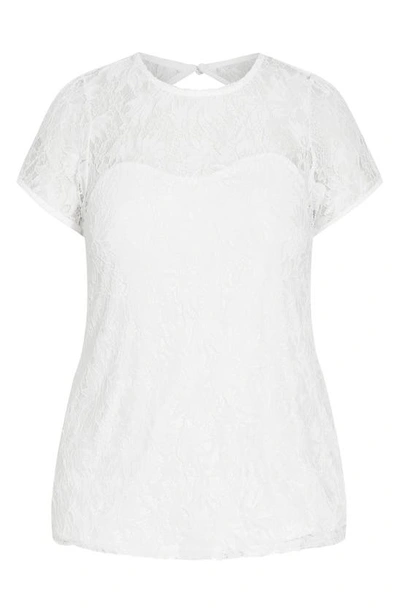 Shop City Chic Nevaeh Lace Top In Ivory