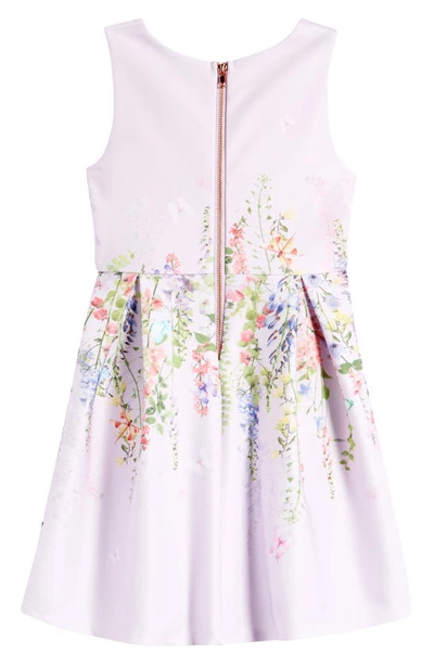 Shop Ava & Yelly Kids' Floral Pleated Party Dress In Lilac