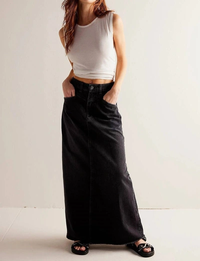 Shop Free People Come As You Are Denim Maxi In Black