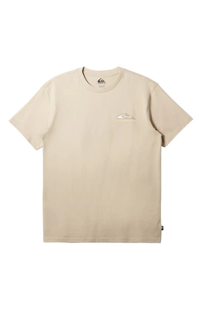 Shop Quiksilver Step Up Organic Cotton Graphic T-shirt In Plaza Taupe