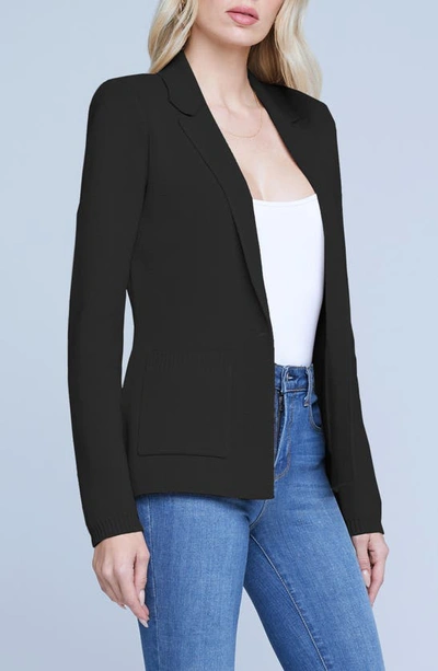 Shop L Agence Lacey Cotton Blend Cardigan In Black