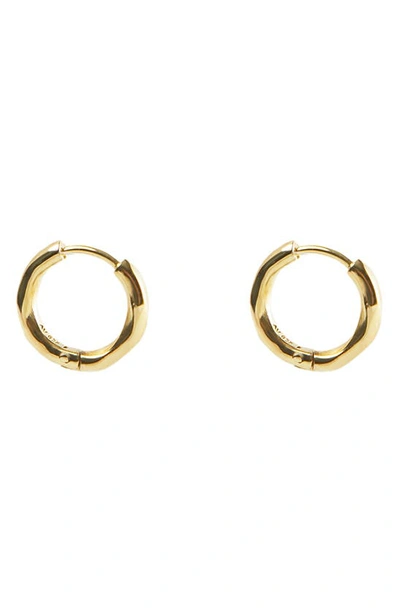 Shop Argento Vivo Sterling Silver Faceted Hoop Earrings In Gold