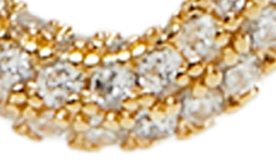 Shop Argento Vivo Sterling Silver Pavé Cubic Zirconia Hoop Earrings In Gold