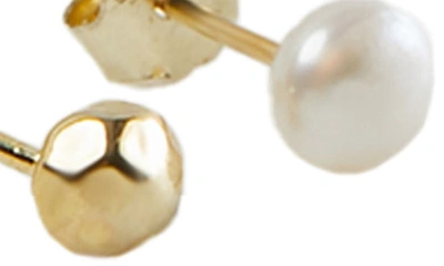 Shop Argento Vivo Sterling Silver Mismatched Stud Earrings In Gold