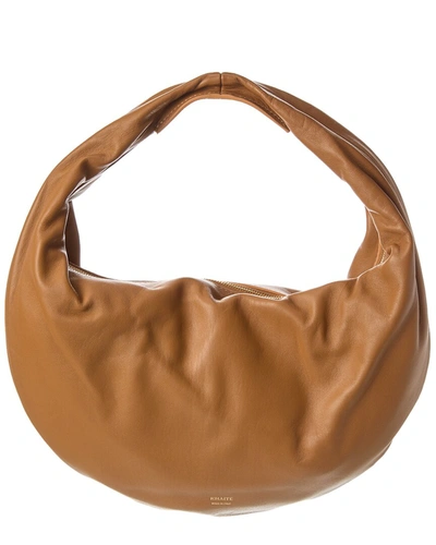Shop Khaite Olivia Leather Hobo Bag In Brown
