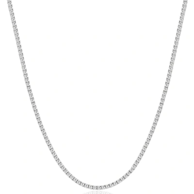 Pompeii3 8ct Tw Diamond Tennis Necklace 4-prong 14k White Gold 16" Lab Grown In Multi