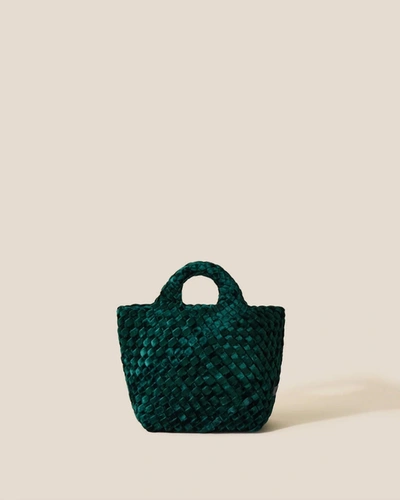 Shop Naghedi St. Barths Petit Velvet Bag In Emerald In Gold