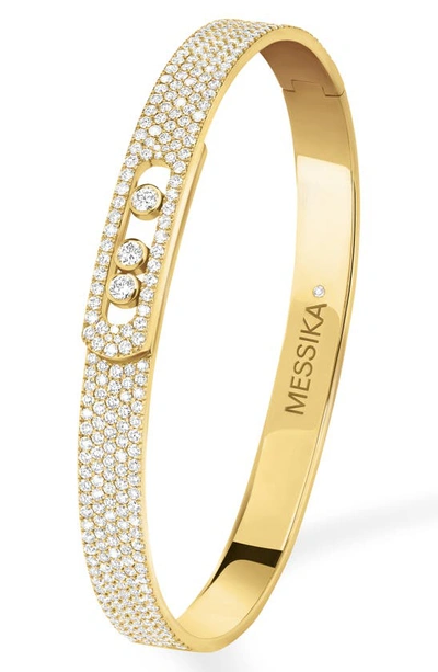 Shop Messika Move Noa Pavé Diamond Bracelet In Yellow Gold