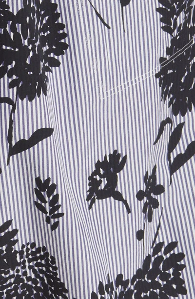 Shop Masai Copenhagen Nuray Mixed Print Long Sleeve Cotton Shirtdress In Maritime Blue