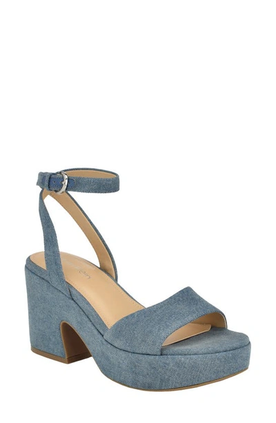 Shop Calvin Klein Summer Ankle Strap Sandal In Medium Blue