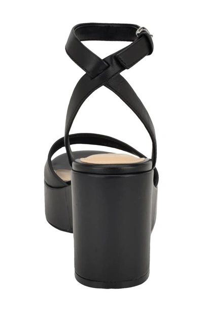 Shop Calvin Klein Summer Ankle Strap Platform Sandal In Black