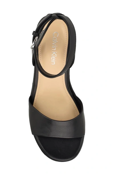Shop Calvin Klein Summer Ankle Strap Platform Sandal In Black
