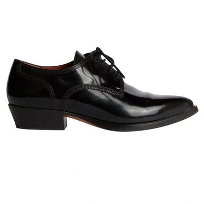 Shop Valentino Patent Leather Pointed Toe Oxfords In Black