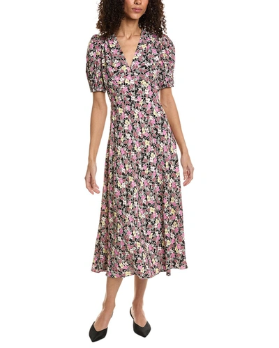 Shop Ted Baker Puff Sleeve Midi Dress In Pink