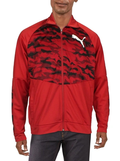 Shop Puma Mens Knit Camouflage Zip-up Jacket In Multi