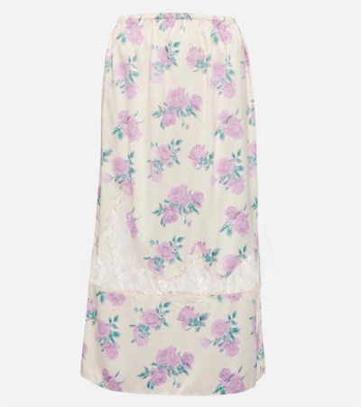 Loveshackfancy Fayette Lace Insert Floral Skirt In Multi