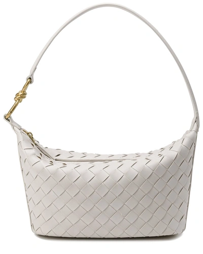 Shop Tiffany & Fred Paris Woven Leather Hobo Shoulder Bag In White