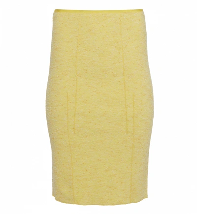 Shop Nina Ricci Yellow Tweed Mini Skirt