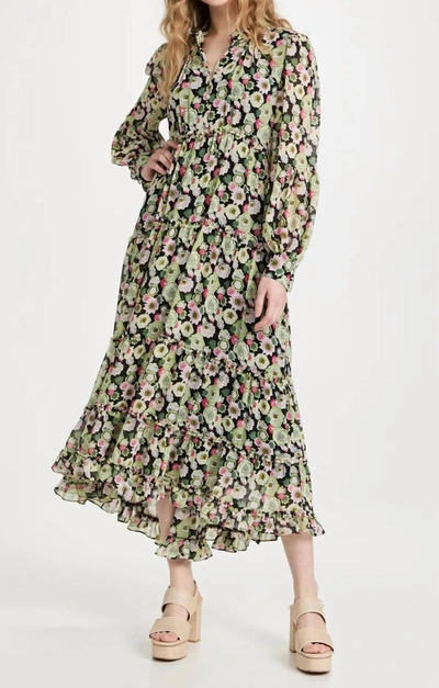 Shop Cinq À Sept Lucille Midi Dress In Prickly Pear In Multi