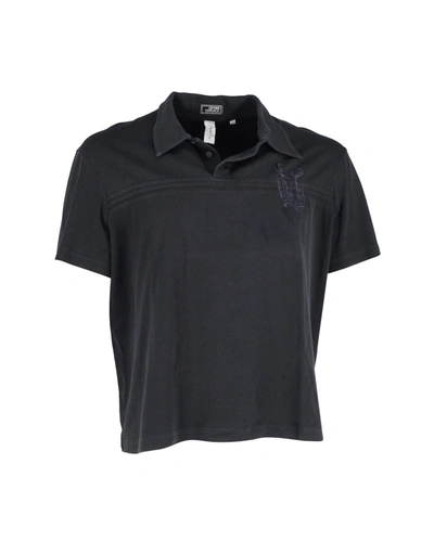 Shop Versace Polo Shirt In Black Cotton