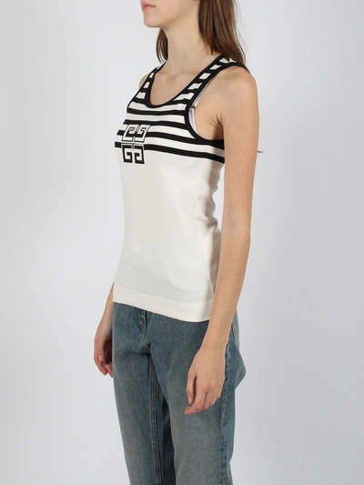 Shop Givenchy 4g Stripes Cotton Tank Top