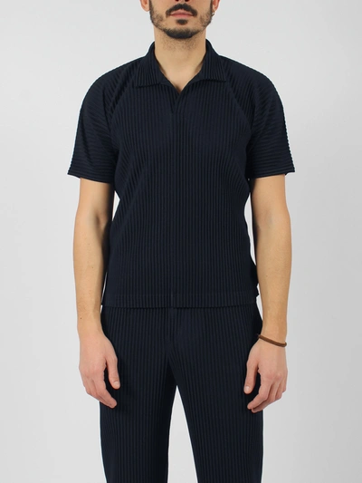 Shop Issey Miyake Basic Pleated Polo Shirt