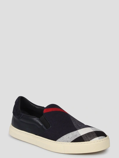 Shop Burberry Copford Canvas Check Slip On Sneakers