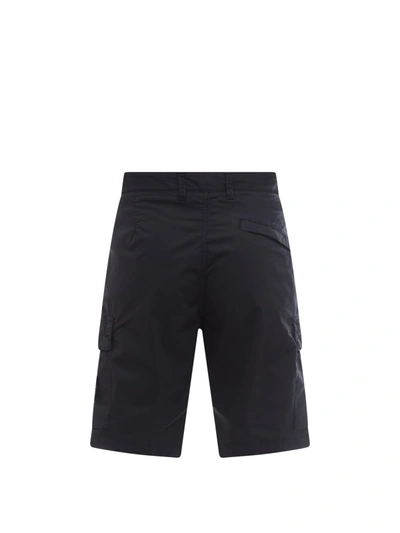 Shop Stone Island Cotton Bermuda Shorts With Removable Iconic Patch