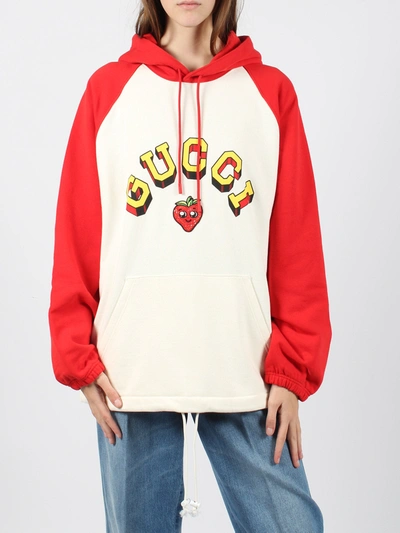 Shop Gucci Cotton Jersey Hooded Sweatshirt